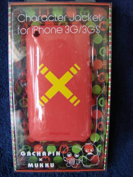 新品　ムック　iPhone 3G/3GS専用ハードケース 赤　ガチャピン　送料140円_画像1