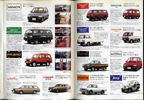 【b1129】84.6 三菱の乗用車?商用車総合パンフレット