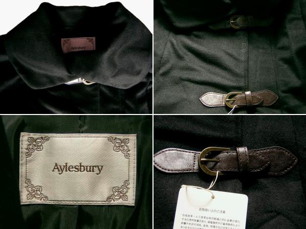 未使用◆アリスバーリーAylesbury／Ａライン毛混コート◆11號黒／難あり／長期保管品