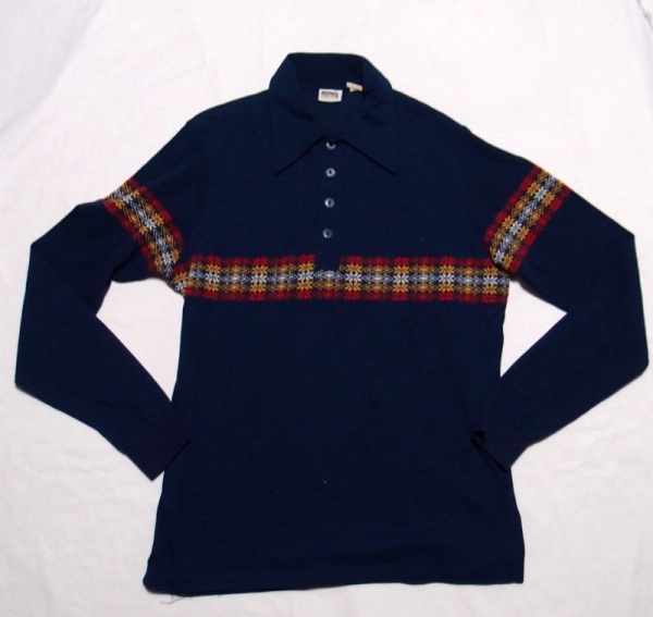 oottaa70\'sWARD nordic gala Vintage border polo-shirt 