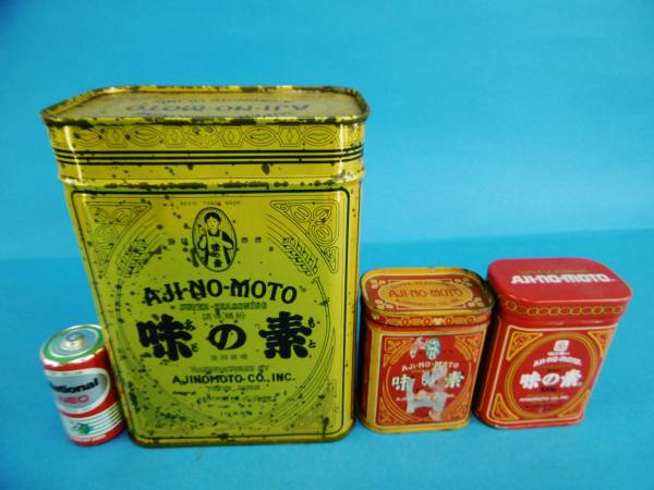 昭和レトロ 味の素 ブリキ缶 ハイミー 6ケセット - 雑貨