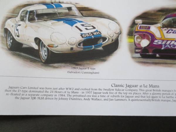  Jaguar Le Mans . place car 4 pcs. design picture * Britain made *JAGUAR