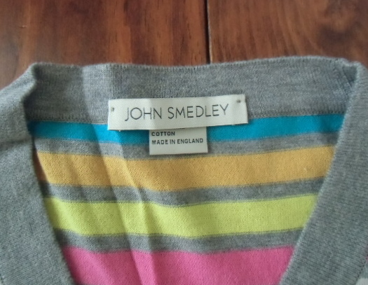 ジョンスメドレー JOHN SMEDLEY コットンニット 七分袖 ボーダー マルチカラー ニット nit_画像2