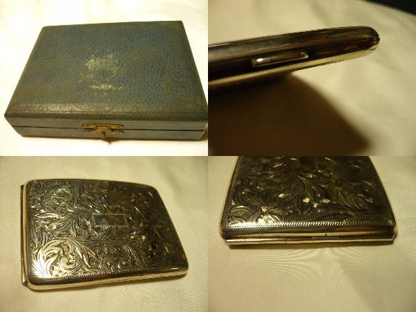  original silver *STERLING 950 skill cigarette case height island shop 108g*