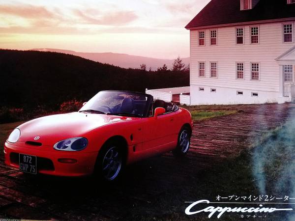  Suzuki original large poster 91 year Suzuki Cappuccino front unused 