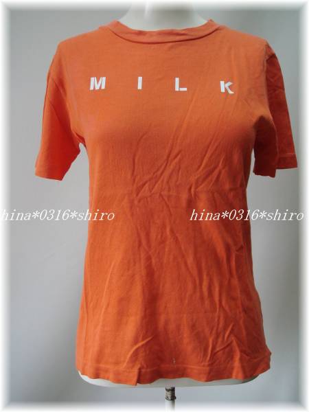 MILK* молоко / orange . Logo футболка cut and sewn * с дефектом / быстрое решение /89