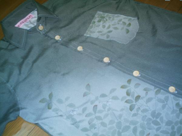 ☆手作り☆　古い絹の着物生地半袖シャツ　Ｍ　未使用　送無料あり_画像2