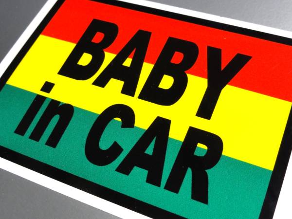 BS●ラスタカラーBABY in CARステッカー●カーステッカー 赤ちゃん ベビーインカー シール_レゲエ_(1_画像2