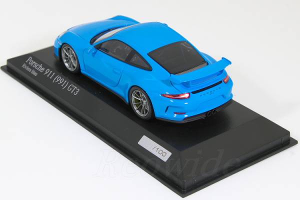 PMA 1/43 ポルシェ 911 991 GT3 Riviera ブルー 100台限定_画像2