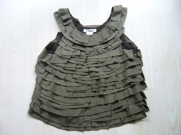 CHLOE Chloe. полная распродажа шелк топ * Schic . хаки 