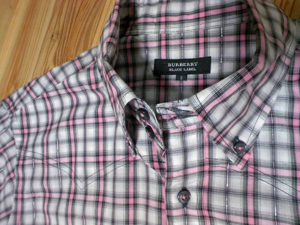BURBERRY BLACK LABEL ピンク×ホワイト×ブラック　ウエスタム?