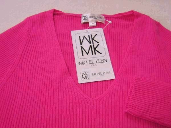 タグ付き?未使用◆MKミッシェルクラン／Vネックセーター◆9號ピンク／長期保管品