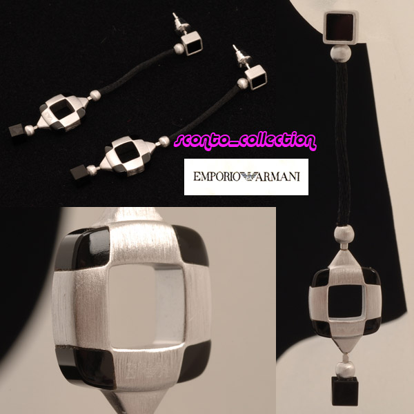 【EAAC146】 エンポリオアルマーニのオニキスピアス 新品 セール！