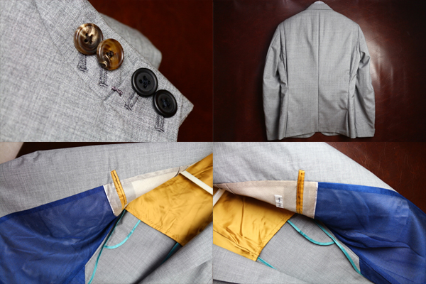 新品ポールスミス羊毛一つ釦デザインジャケットL灰定価58800円2_画像3