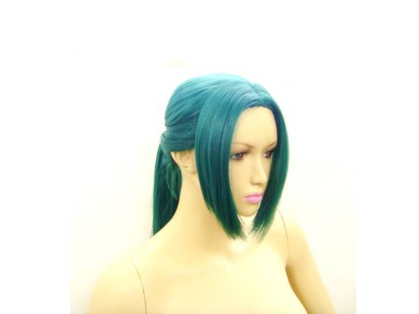 コスプレ ウィッグ ＭＮ ダーク グリーン 緑 かつら ハロウィン コミケ まんが 仮裝 和裝 演劇 舞臺 劇団 発表會 パーティー イベント