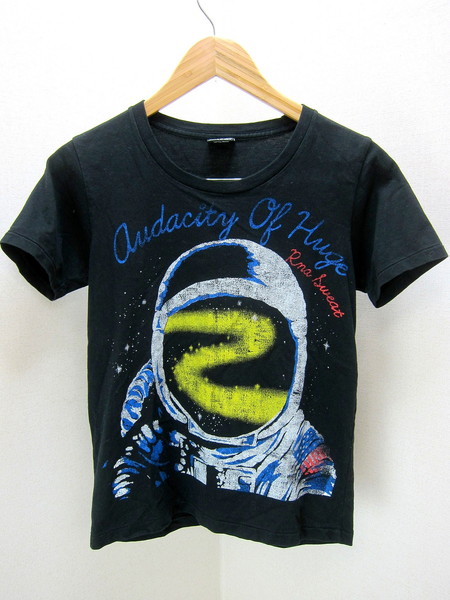 ■RNA/アールエヌエー★宇宙両面プリントブラックTシャツS■H_画像1