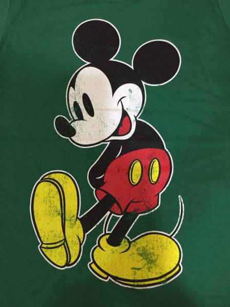 ☆ディズニーミッキー、グリーンTシャツ☆レアカラー L_画像2