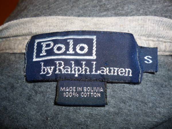 1990's ポロラルフローレン Ralph Lauren Tシャツ S 灰 グレー 無地 ツートン 薄手 RRL ビンテージ メンズ M _画像2