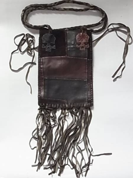  unused goods e- and ji-A&G leather waist shoulder bag leather hi piece karu silver 