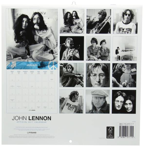  free shipping John Lennon 2017 calendar Beatles unopened 1