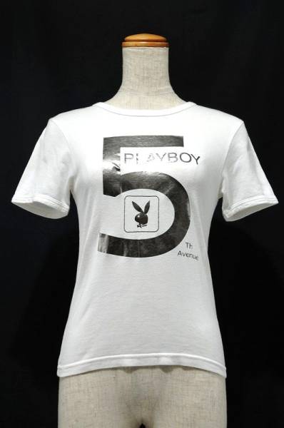 ♪PLAYBOY プレイボーイ♪デザイン ティーシャツ Tシャツ 白_画像1