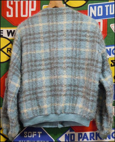 * lightly feather woven .. . recommended .1 put on *Made in USA made America made Vintage check pattern cardigan wool 50 period 60 period 60s50s Cart ko bar mo hair 