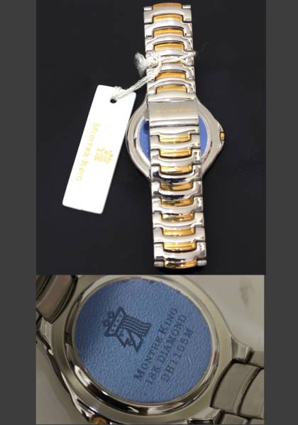 未使用□MONTRE KING モンテキング １８K SSダイヤ サファイアガラス 腕時計　管理1608_画像3