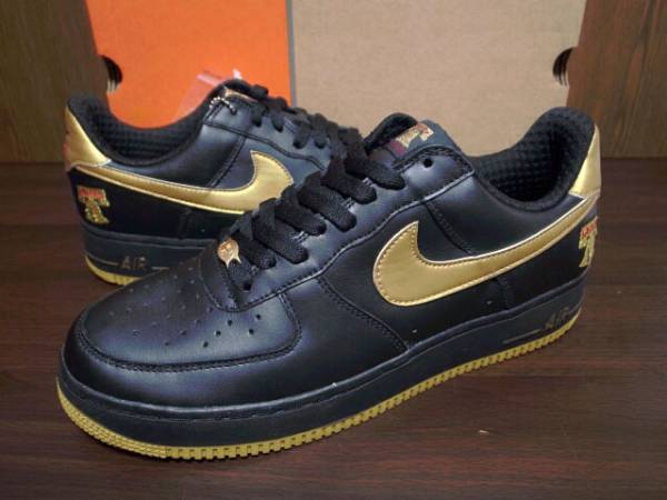 05年製 NIKE AIR FORCE 1 PHILADELPHIA PHILLY MLB ナイキ エアフォース フィラデルフィア フィリー AF1 刺繍【309096-071】黒×金 US10_画像1