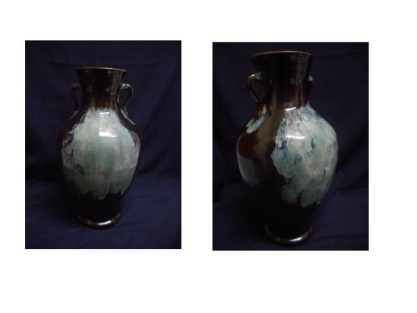 良質  薩摩焼 無形文化財 「川原軍次」花瓶 検 陶芸 工芸品 花器 花瓶 薩摩
