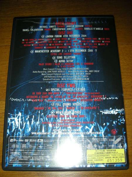 【DVD】ARCH ENEMY 『Live Apocalypse』 日本盤２枚組 中古_画像2