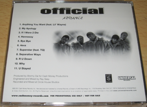 ★Official/Advance★お蔵入り★PROMO★Anything You Want ft Lil Wayne★TQ★2001★CASH MONEY RECORDS★Unplugged★_画像2