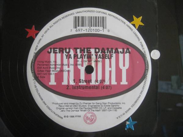 JERU THE DAMAJA / YA PLAYIN' YASELF ◆T107NO◆12インチ_画像1