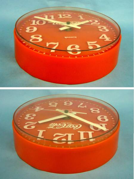70'S？■コカコーラ・壁掛丸型電池時計・クォーツ・プラ製■_画像3