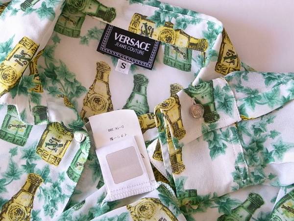  Versace jeans kchu-ru total pattern lady's blouse S long sleeve shirt 
