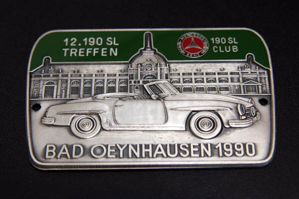 〇 Mercedes 190SL Club エンブレム Badge 1990 BAD OEYNHAUSEN W95mm benz ocitye メルセデスベンツ W121 R121 独オーナークラブ12周年_画像1