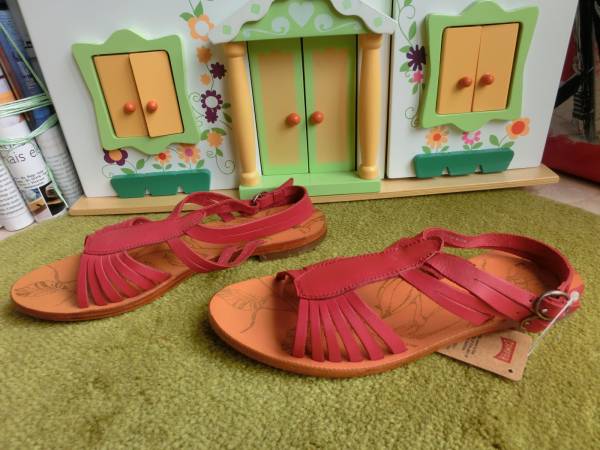 ★カンペール新品 サンダル Petra 赤 Wベルト 38★即決