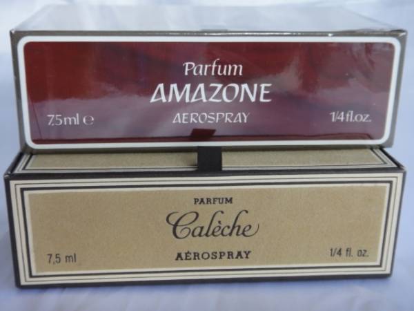 HERMES エルメス★Caleche カレーシュ★AMAZONE アマゾン PARFUM 7,5ml アトマイザー、香水2點,箱付☆美品