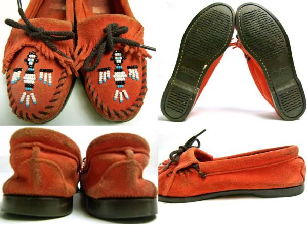  Minnetonka MINNETONKA мокасины обувь 7(23cm соответствует )( женский )[ б/у ]12c-1-026