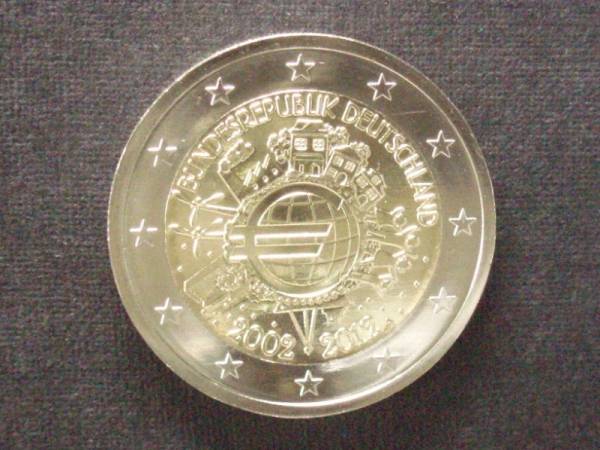 ドイツ　２ユーロ記念　２０１２年　ユーロ通貨１０周年　Ａ_画像1