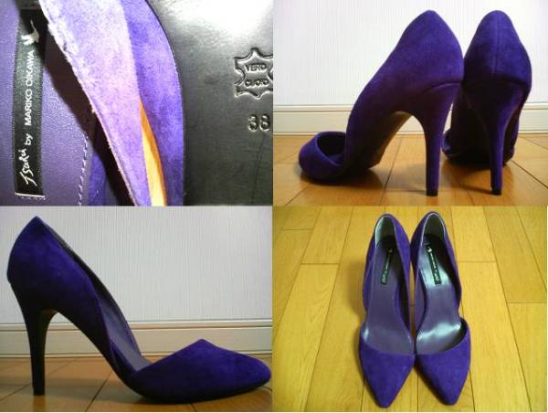  unused prompt decision TURUtsurubaima Rico o squid wa pumps 38/24cm high heel purple purple 