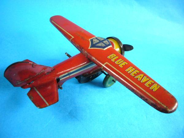 古い★ブルーヘブン飛行機*ゼンマイ*JAPAN*昔玩具レトロ★_画像2