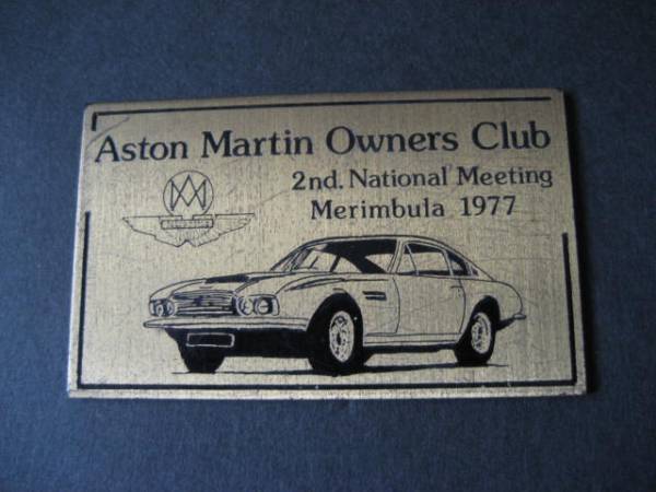 1977 Aston Martin Memorial Car Значок ★ DB4/0007 Редко
