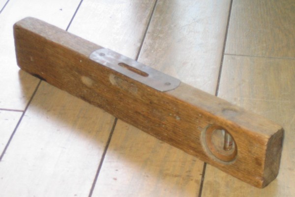 フランスアンティーク 木製＆銅 水平器_画像3