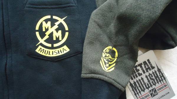 Metal Mulisha Boys Hurdle Military Zip Up Hoodie 黒/緑 L 120cm メタル・マリーシャ 子供用 フルジップパーカー カラーブロック_画像3