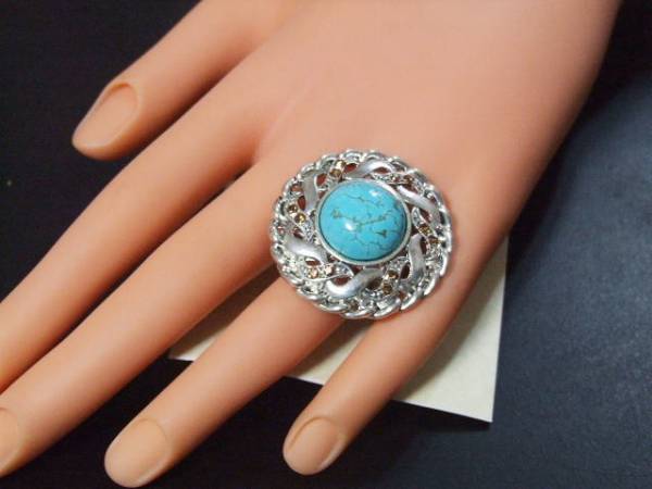  new goods ERICA LYONS antique style ethnic turquoise ring ring 