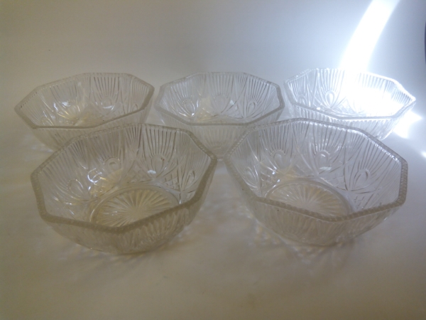 アンティークのガラス鉢　5個