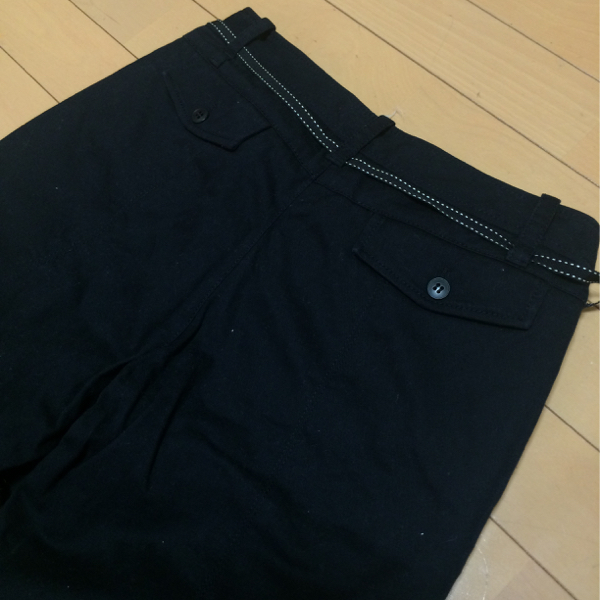  navy blue jepeie* waist ribbon attaching black pants * size 40 L~