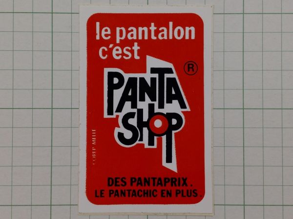 フランス 古いステッカー：PANTA SHOP デザイン ビンテージ 車 +Ob