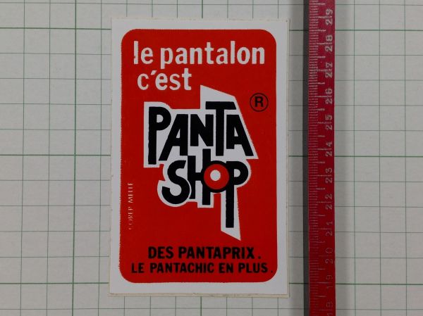 フランス 古いステッカー：PANTA SHOP デザイン ビンテージ 車 +Ob