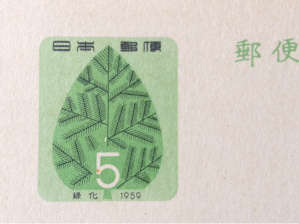 1959年 国土緑化★5円記念はがき 昭和34年_画像1